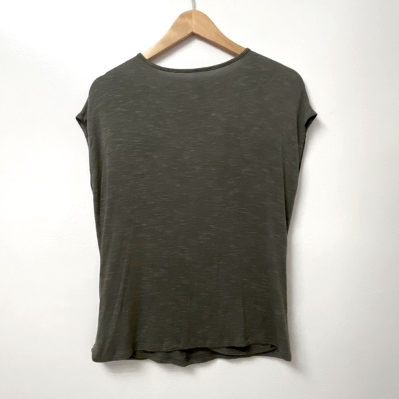 Khaki Crossover Short Sleeve Top - Picture 3 of 4